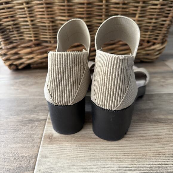 San Miguel Shoe Elastic Platform Sandal Heel Comfort Wedge Slip On Size 7–7.5 - Picture 4 of 8